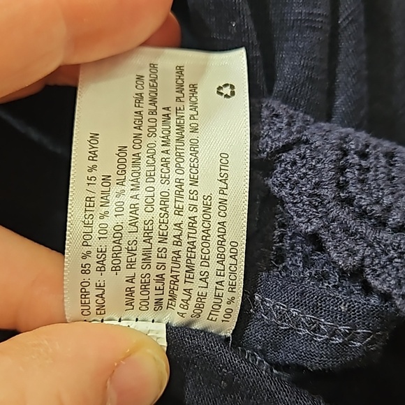 Xhilaration, Sz Medium, Navy Blue , Guipure Lace,Halter Top - Picture 9 of 11